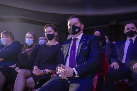 Koncert Noworoczny Miasta Wisła - Burmistrz Wisły Tomasz Bujok wraz z małżonką